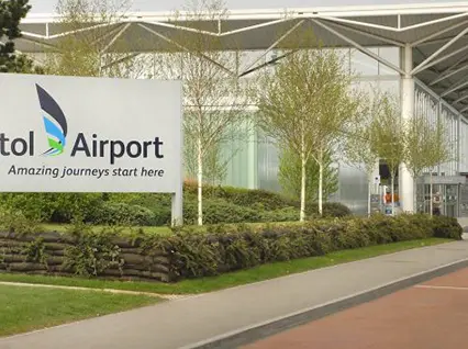 Bristol airport entrance sign